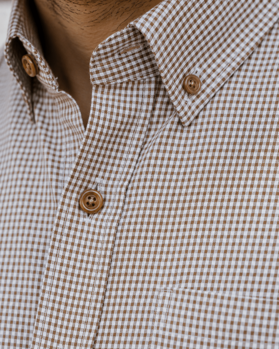 Textured Mini Check Button-Down Shirt - F/X Fusion - Button-Down Dress Shirt - #color_Brown