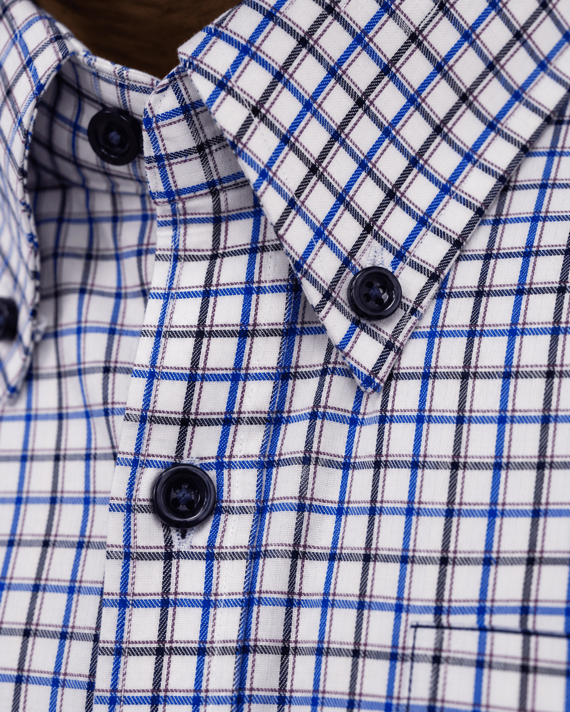 Textured Check Button-Down Shirt - F/X Fusion - Button-Down Dress Shirt - #color_Blue/Purple