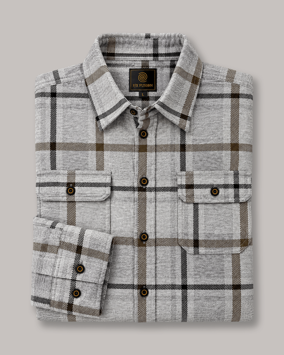 Stretch Plaid Flannel Shirt - F/X Fusion - Flannel Shirt - #color_Silver multi