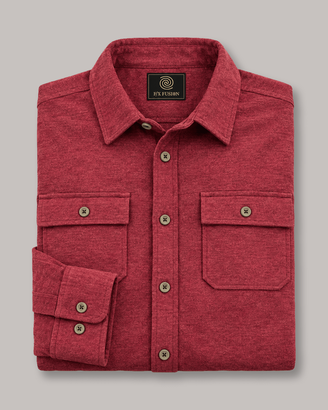 Cashmere Soft Touch Shirt - F/X Fusion - Button-Up Overshirt - #color_Bordeaux
