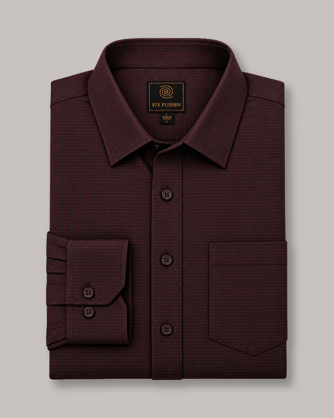 Underbutton Dress Shirt - F/X Fusion - Underbutton Dress shirt - #color_Wine