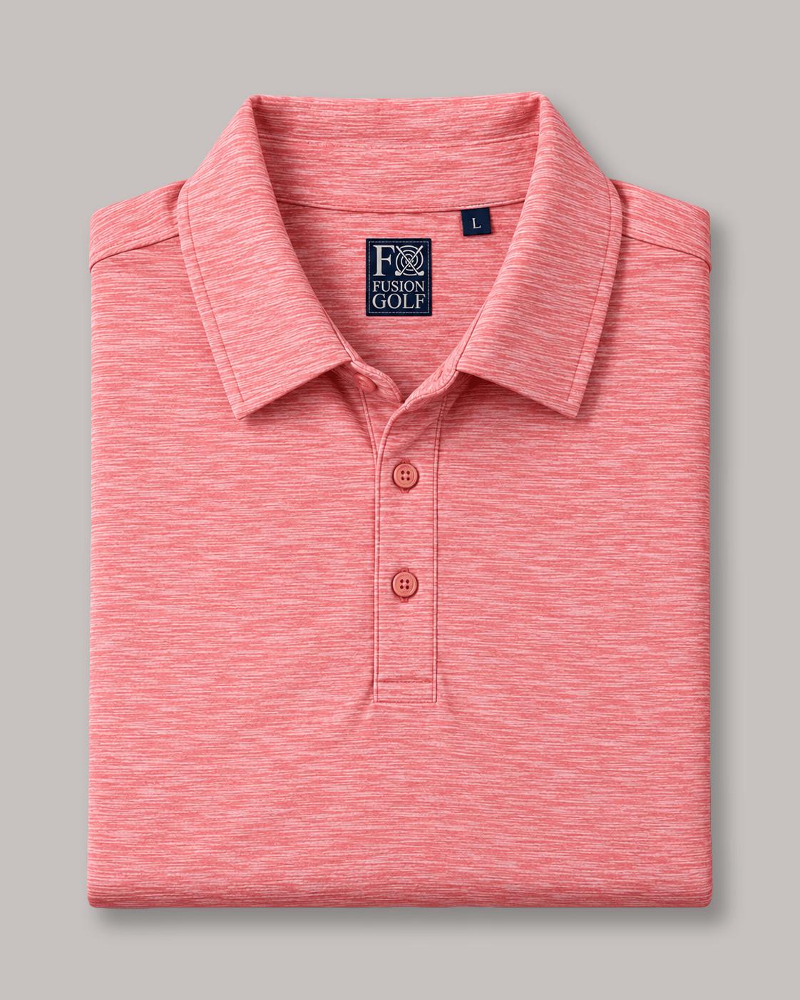 Space Dye Performance Golf Polo - F/X Fusion - Golf Polo - #color_Coral