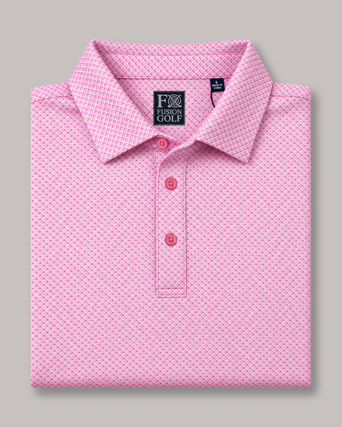 Shady Pane Performance Golf Polo - F/X Fusion - Golf Polo - #color_Pink