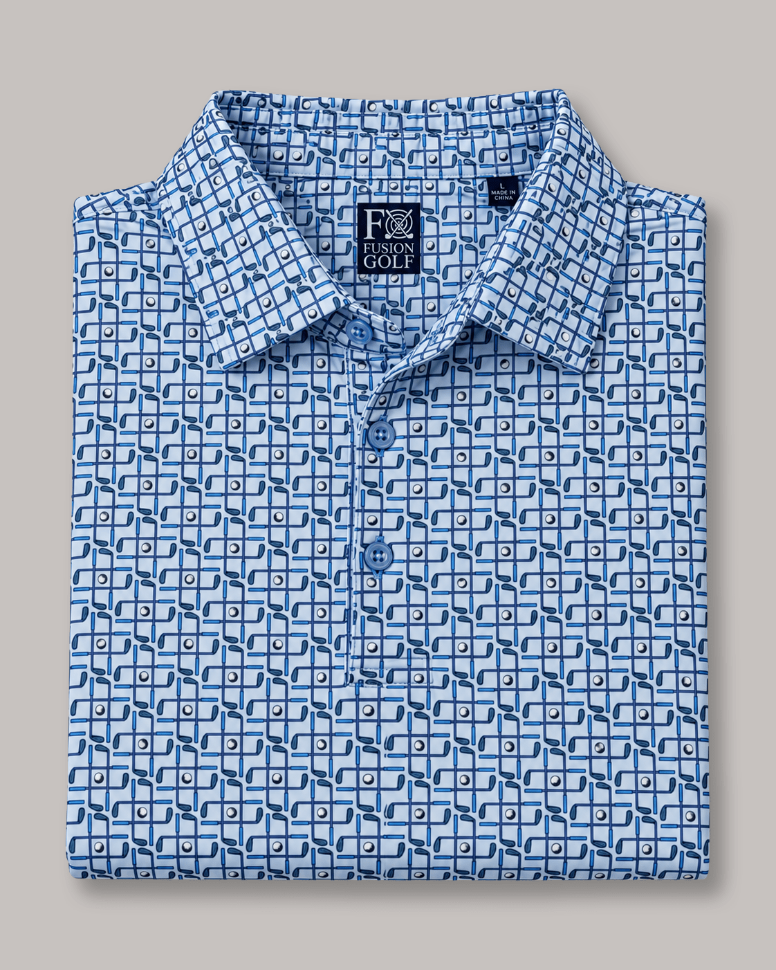 Tic Tac Toe Performance Golf Polo - F/X Fusion - Golf Polo - #color_Blue