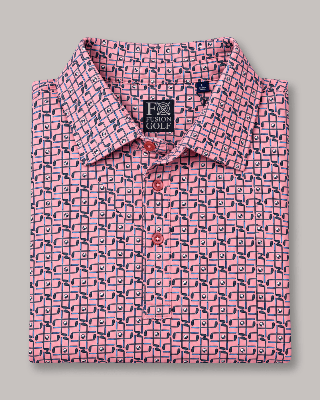 Tic Tac Toe Performance Golf Polo - F/X Fusion - Golf Polo - #color_Coral