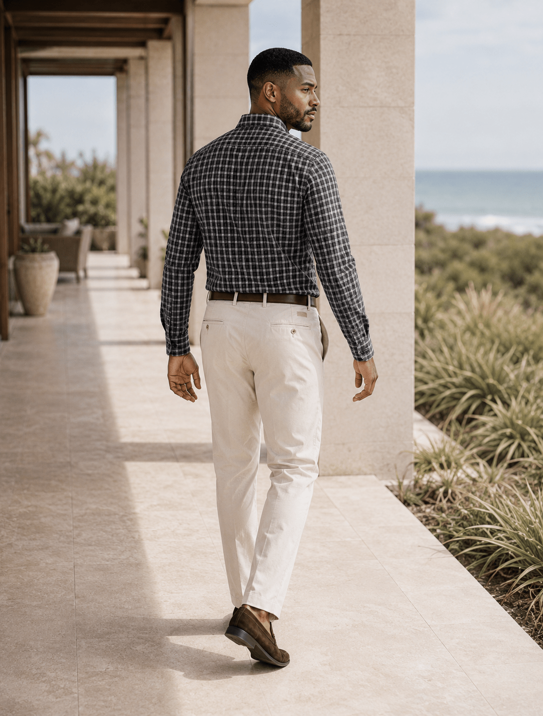 Cotton Blend Plaid Underbutton Shirt - F/X Fusion - Underbutton Dress shirt - #color_Grey