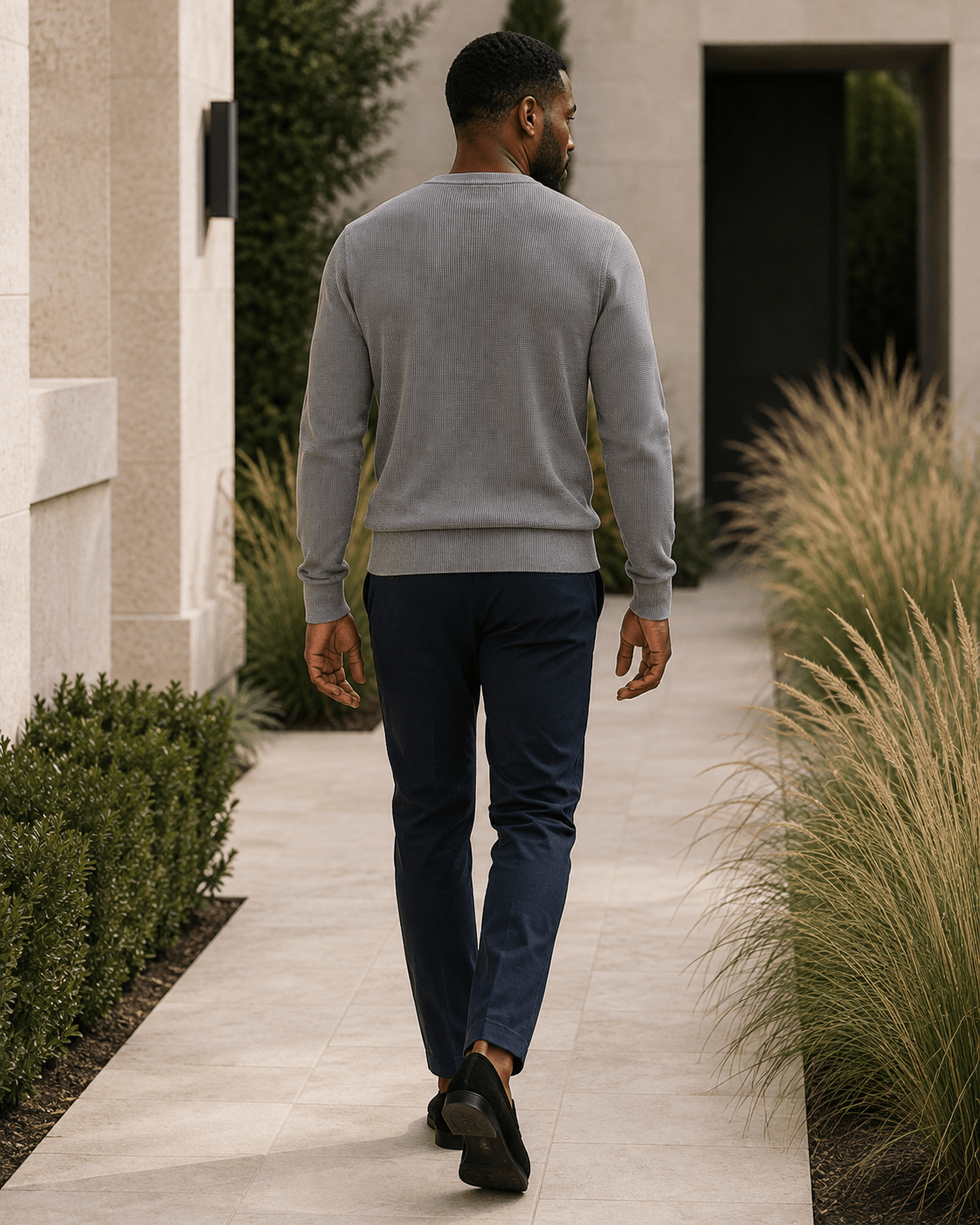 Sandwashed Thermal Crewneck Sweater - F/X Fusion - Crewneck Sweater - #color_Grey