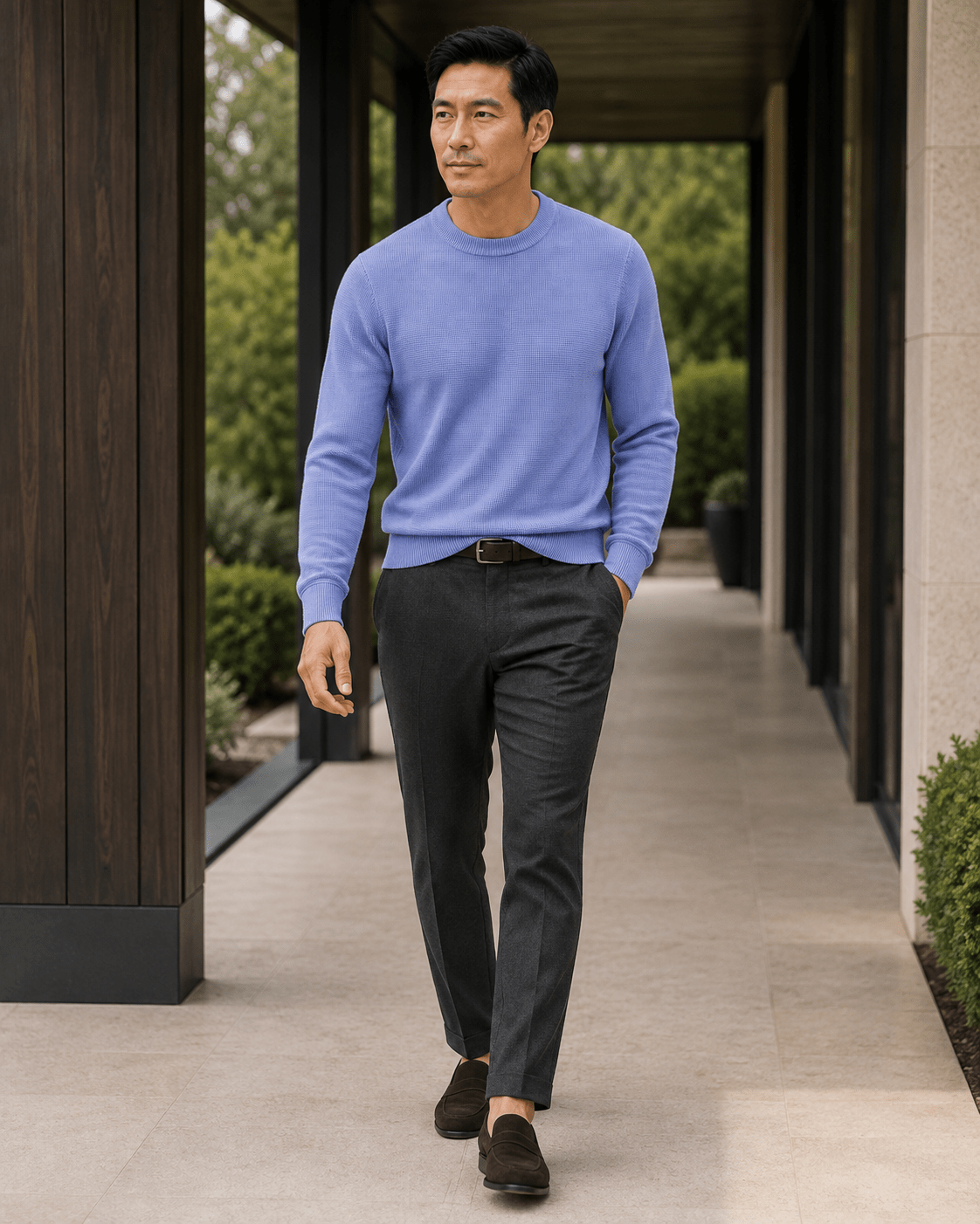 Sandwashed Thermal Crewneck Sweater - F/X Fusion - Crewneck Sweater - #color_Infinity