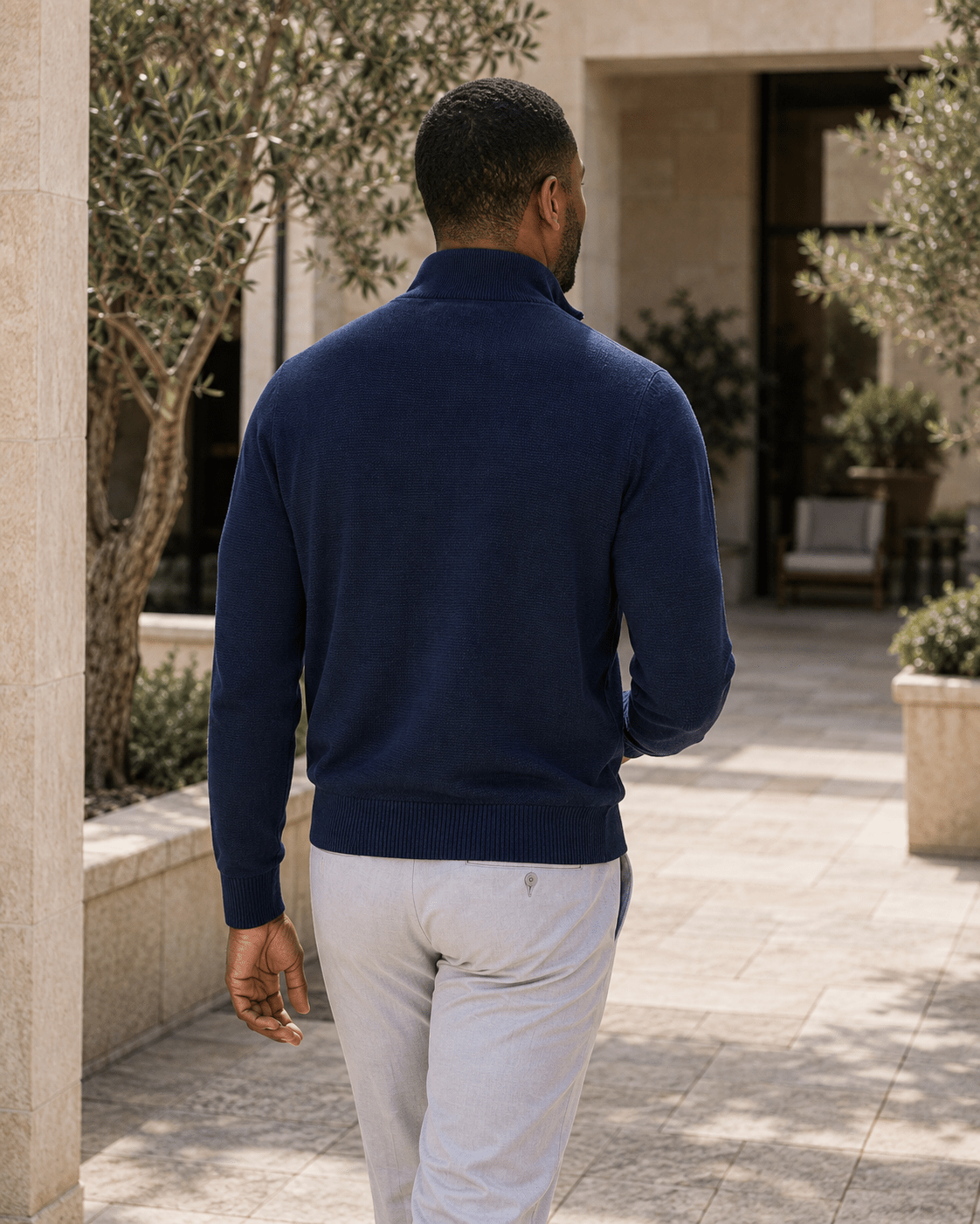 Sandwashed Thermal Quarter-Zip Sweater - F/X Fusion - Quarter-Zip Sweater - #color_Midnight