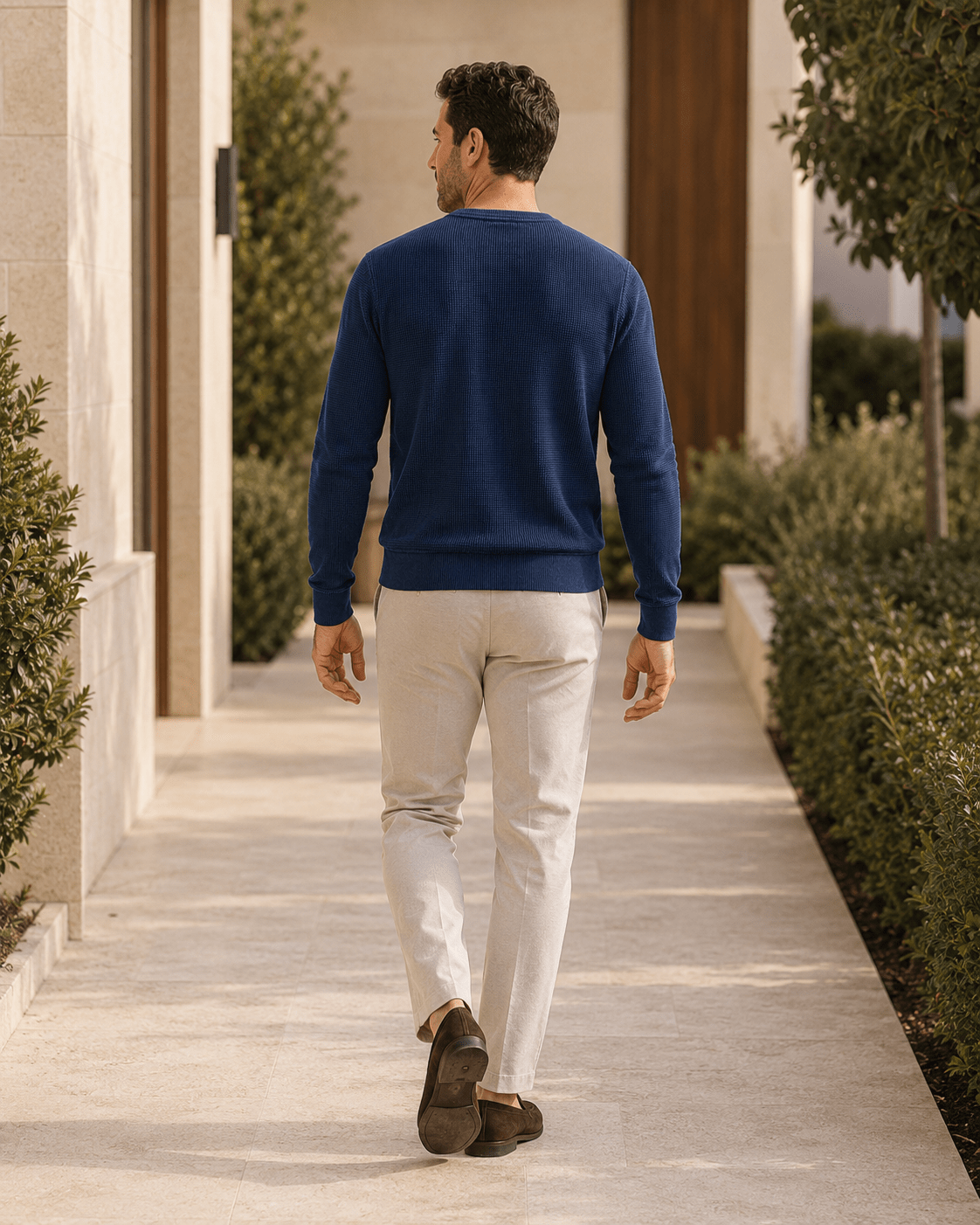 Sandwashed Thermal Crewneck Sweater - F/X Fusion - Crewneck Sweater - #color_Midnight