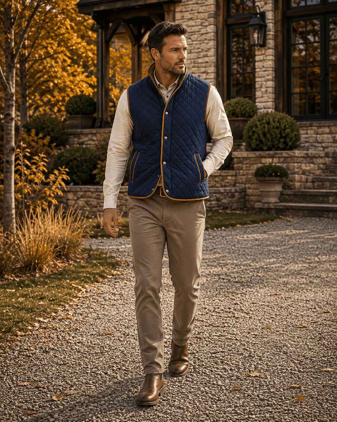 Upland Quilted Field Vest - F/X Fusion - Vest - #color_Navy