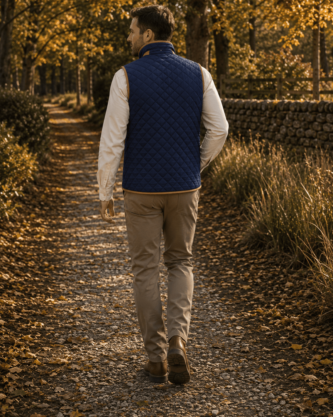 Upland Quilted Field Vest - F/X Fusion - Vest - #color_Navy