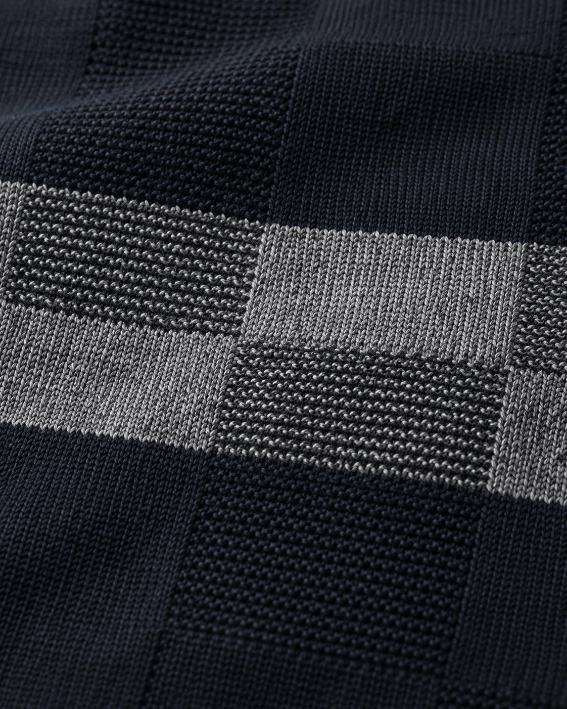 Textured Patterned Crewneck Sweater - F/X Fusion - Crewneck Sweater - #color_Navy