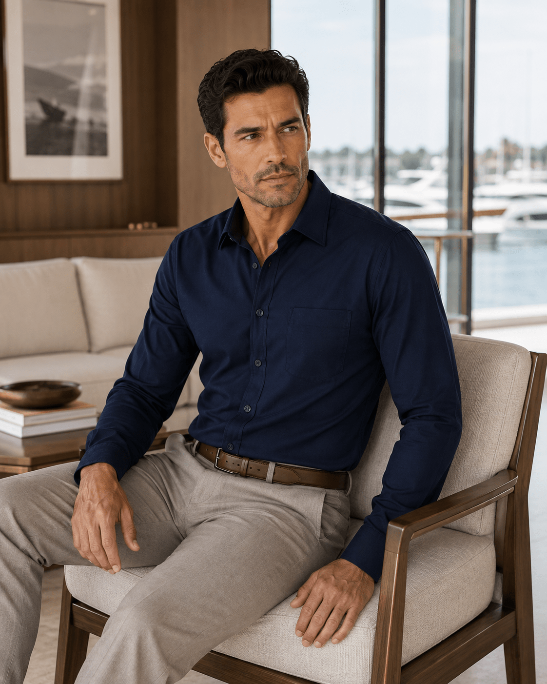Performance Stretch Underbutton Dress Shirt - F/X Fusion - Underbutton Dress shirt - #color_navy