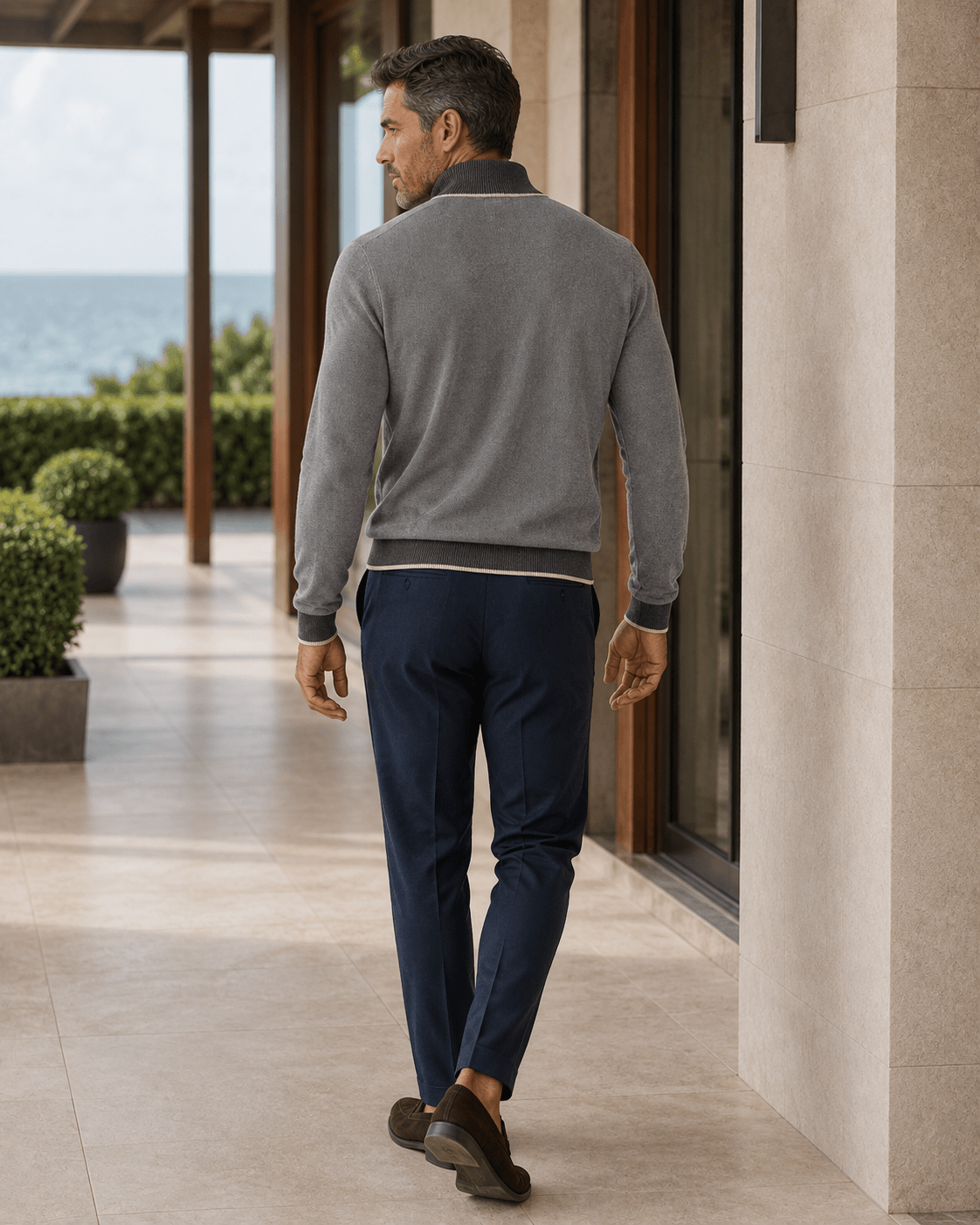Birdseye Quarter-Zip Sweater - F/X Fusion - Quarter-Zip Sweater - #color_Nickel