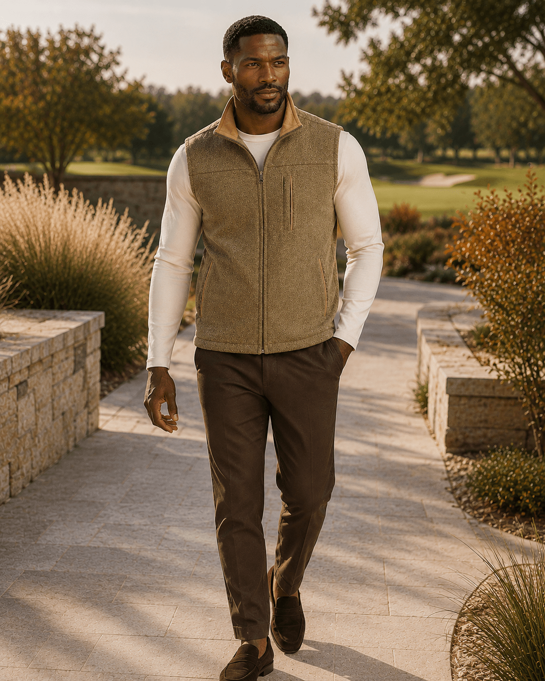 Melton Melange Full-Zip Vest - F/X Fusion - Full-Zip Vest - #color_Olive Marl