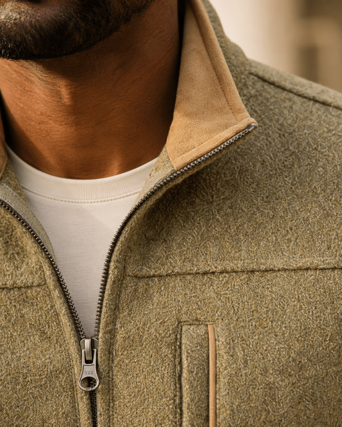 Melton Melange Full-Zip Vest - F/X Fusion - Full-Zip Vest - #color_Olive Marl
