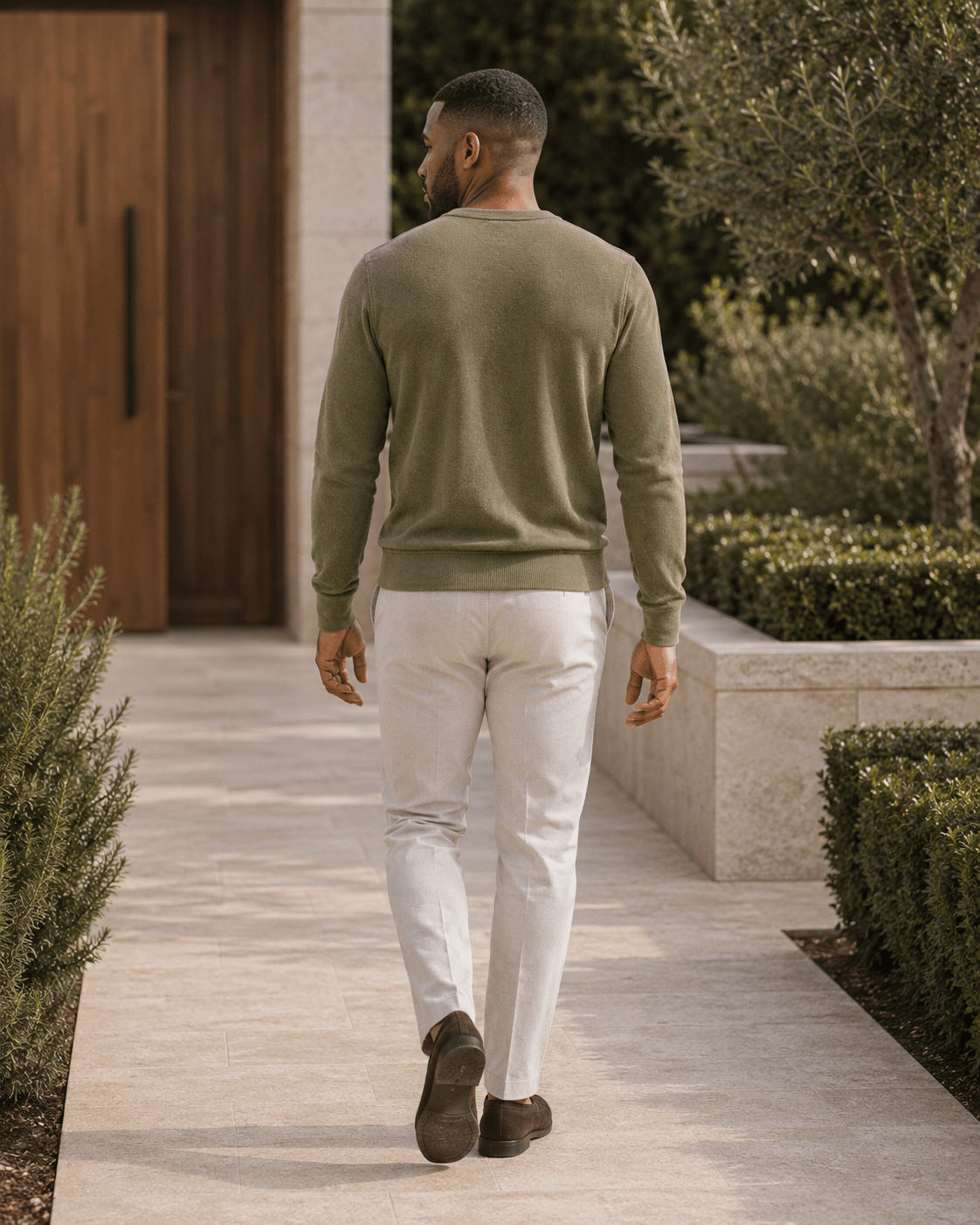 Sandwashed Thermal Crewneck Sweater - F/X Fusion - Crewneck Sweater - #color_Olive