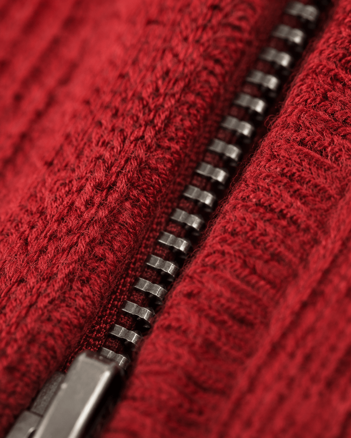 Cotton-Blend Quarter-Zip Sweater - F/X Fusion - Quarter-Zip Sweater - #color_Red Heather