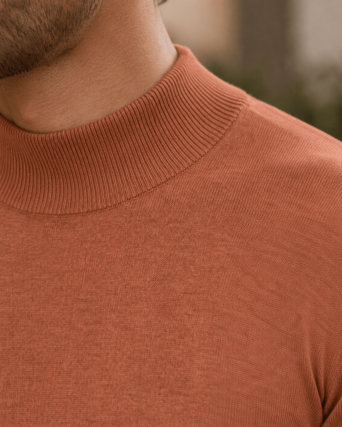 Cotton-Blend Mock Neck Sweater - F/X Fusion - Mock Neck Sweater - #color_Scotch Heather