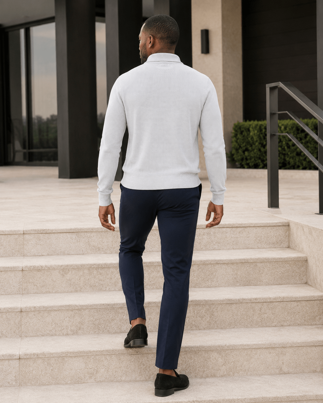 Sandwashed Thermal Quarter-Zip Sweater - F/X Fusion - Quarter-Zip Sweater - #color_Silver