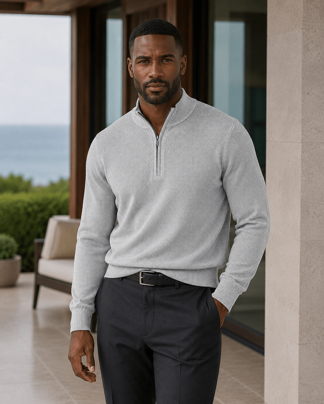 Thermal Quarter-Zip Sweater - F/X Fusion - Quarter-Zip Sweater - #color_Silver Heather