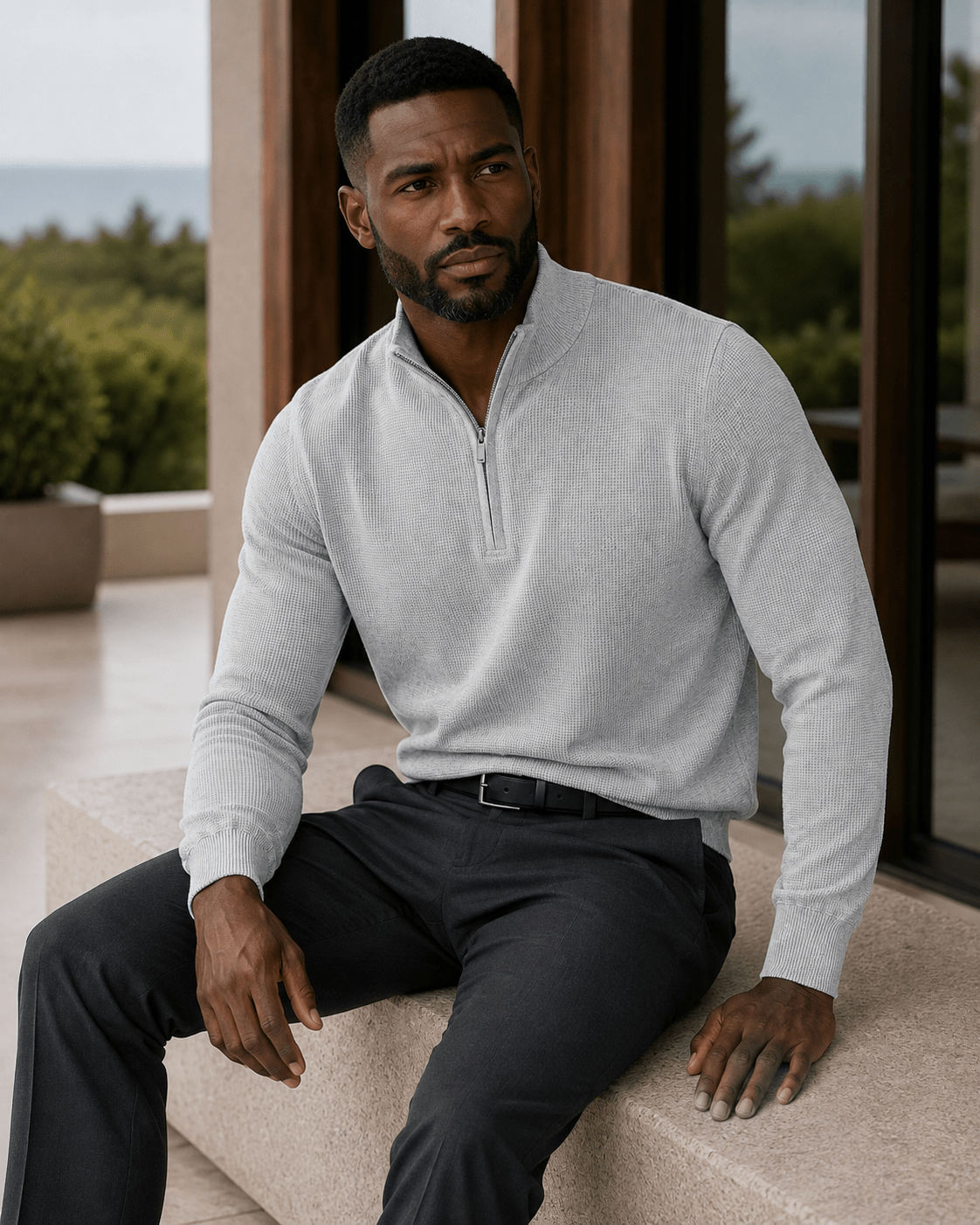 Thermal Quarter-Zip Sweater - F/X Fusion - Quarter-Zip Sweater - #color_Silver Heather