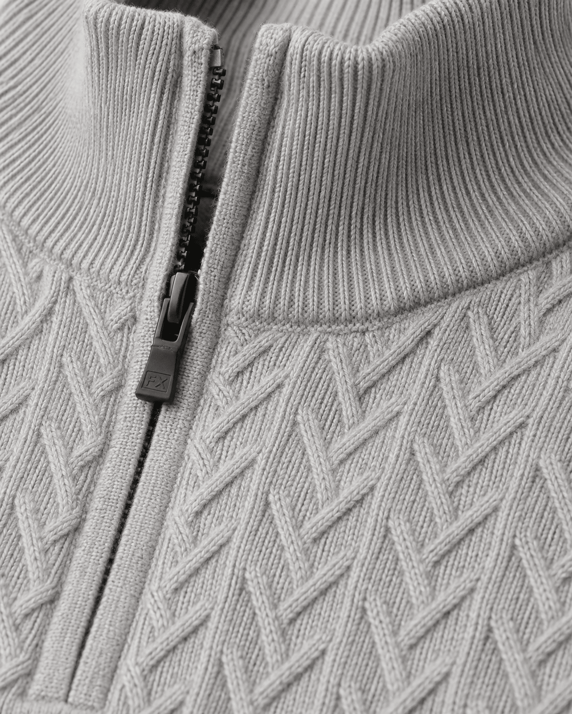 Textured Quarter-Zip Sweater - F/X Fusion - Quarter-Zip Sweater - #color_Silver