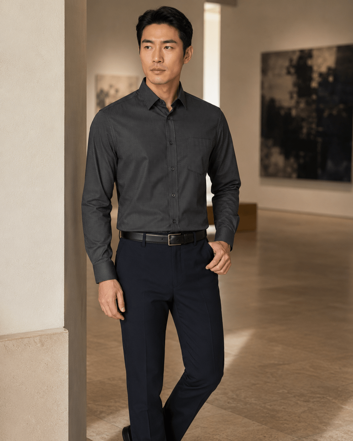 Underbutton Dress Shirt - F/X Fusion - Underbutton Dress shirt - #color_Silver