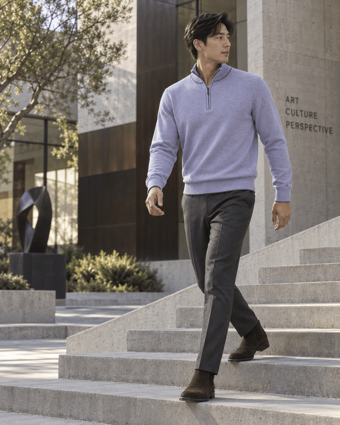 Birdseye Quarter-Zip Sweater - F/X Fusion - Quarter-Zip Sweater - #color_Sweet Lavender