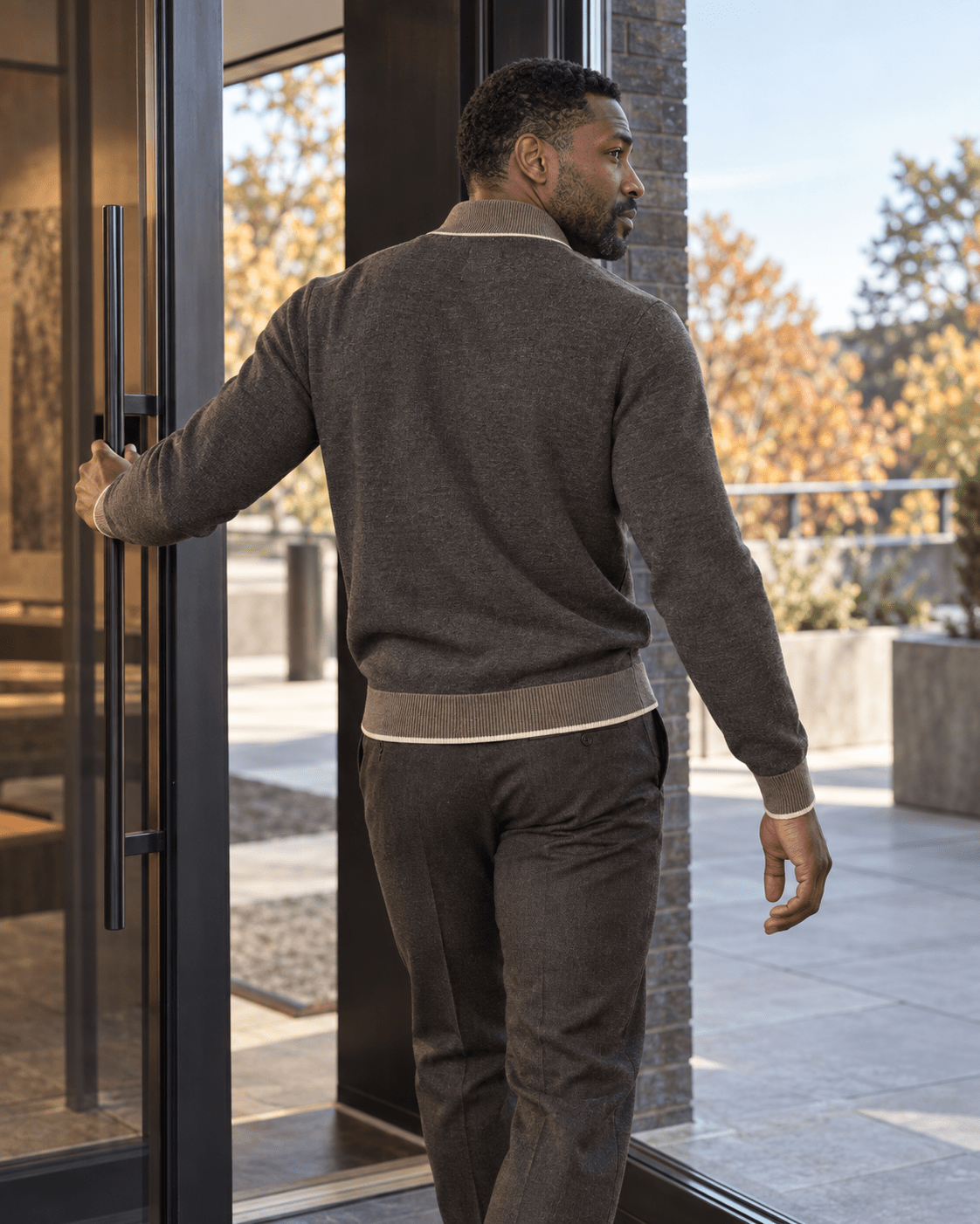 Birdseye Quarter-Zip Sweater - F/X Fusion - Quarter-Zip Sweater - #color_Taupe Heather