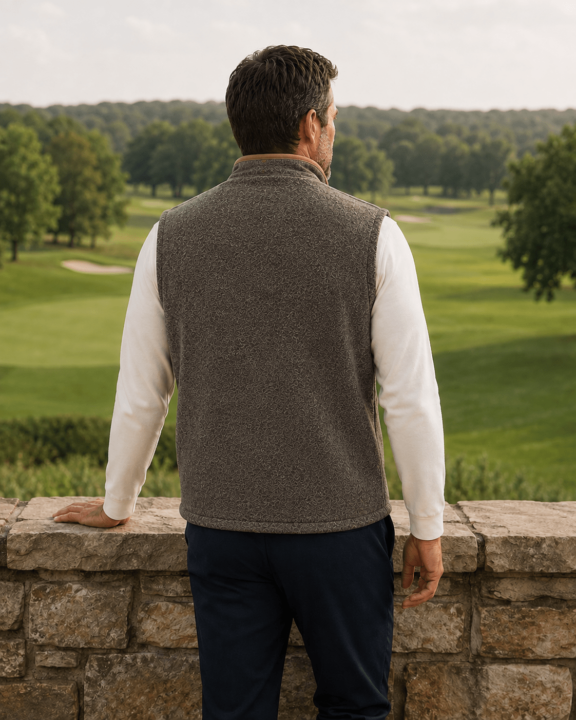 Melton Melange Full-Zip Vest - F/X Fusion - Full-Zip Vest - #color_Taupe