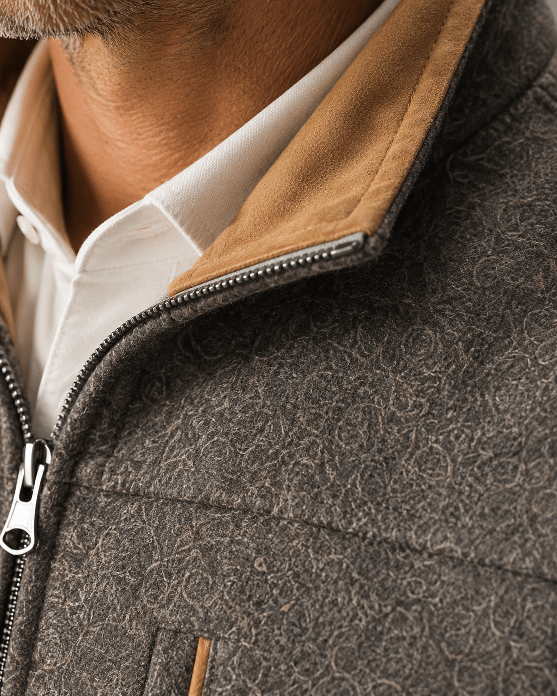 Melton Melange Full-Zip Vest - F/X Fusion - Full-Zip Vest - #color_Taupe