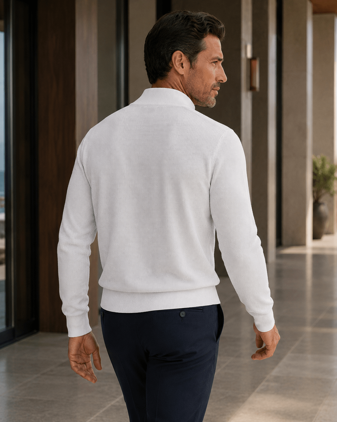 Thermal Quarter-Zip Sweater - F/X Fusion - Quarter-Zip Sweater - #color_White