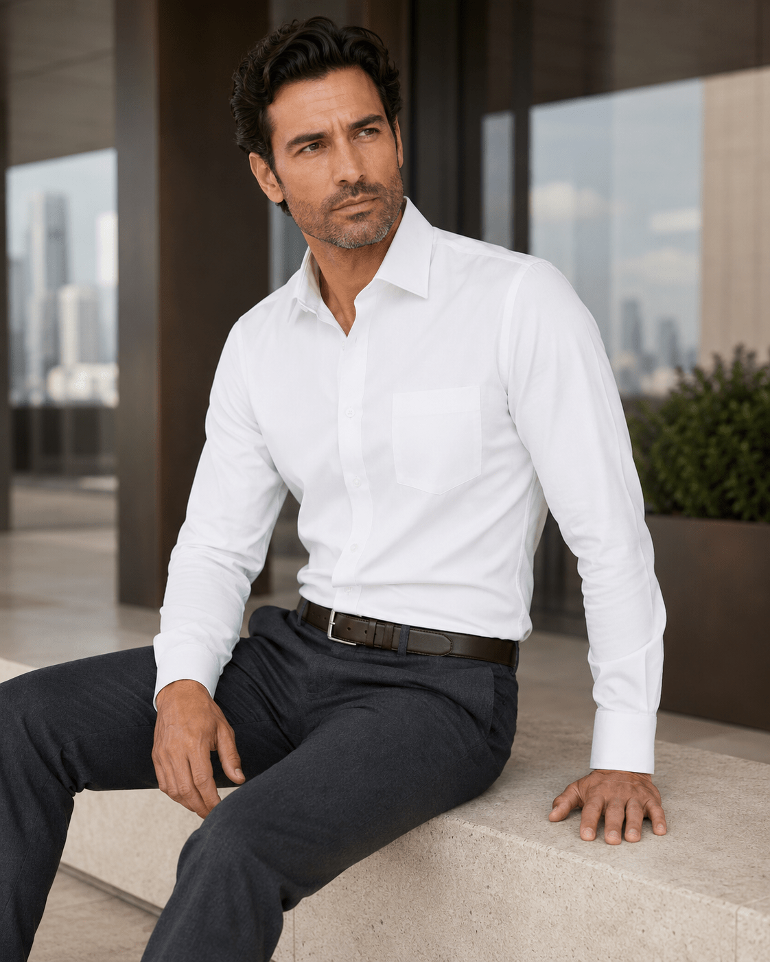 Underbutton Dress Shirt - F/X Fusion - Underbutton Dress shirt - #color_White