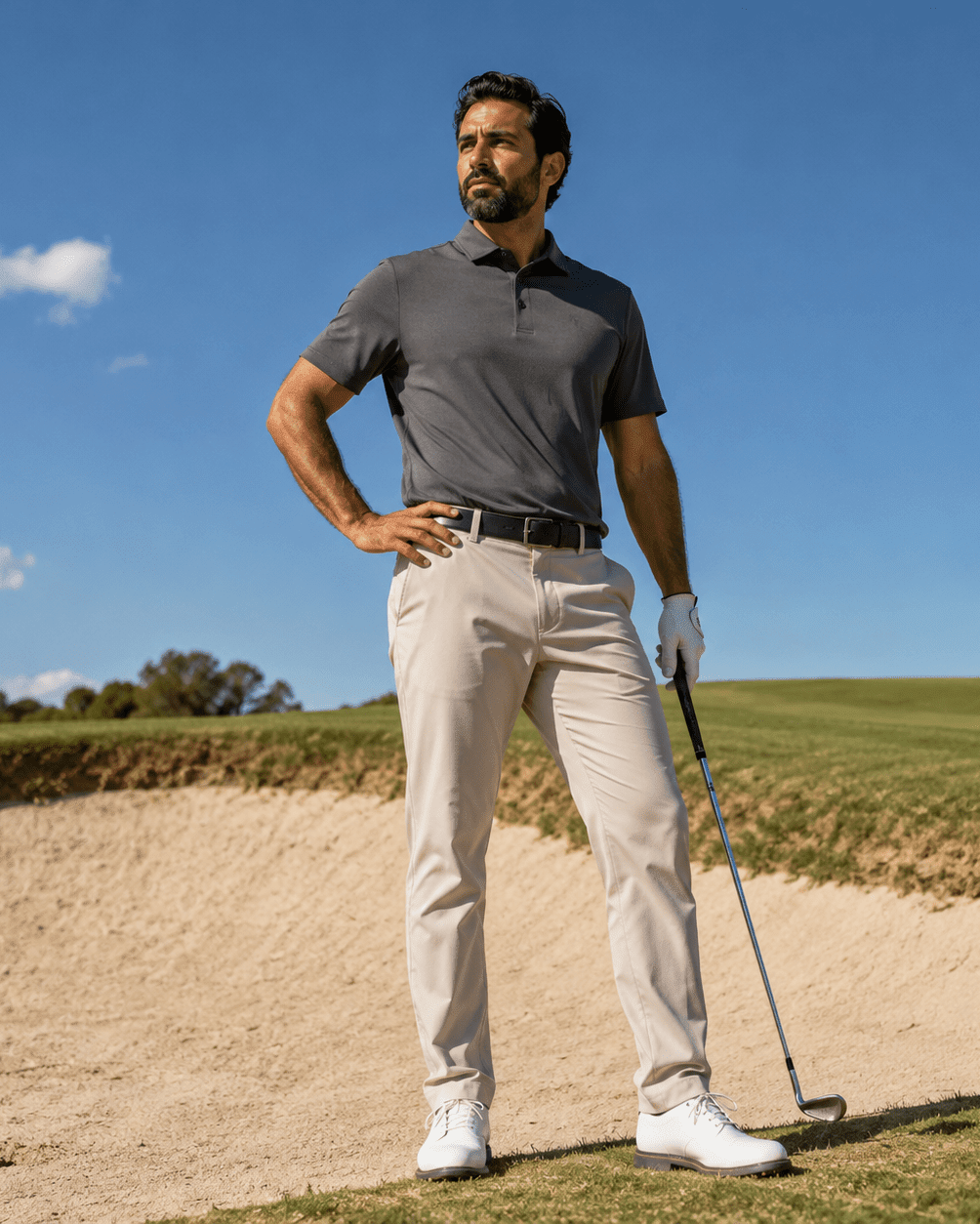 Solid Performance Golf Polo - F/X Fusion - Golf Polo - #color_Charcoal