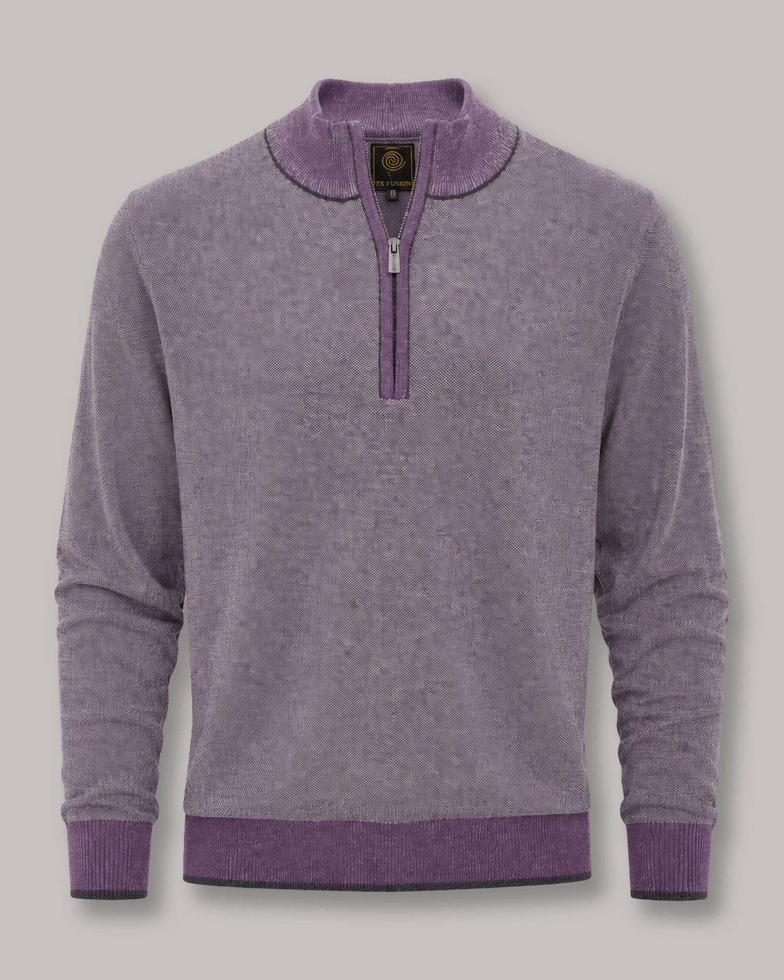 Birdseye Quarter-Zip Sweater - F/X Fusion - Quarter-Zip Sweater - #color_Mulberry