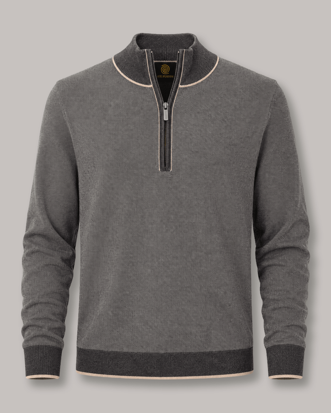Birdseye Quarter-Zip Sweater - F/X Fusion - Quarter-Zip Sweater - #color_Nickel