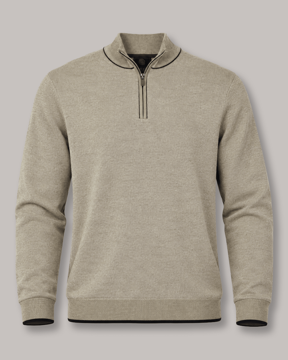Birdseye Quarter-Zip Sweater - F/X Fusion - Quarter-Zip Sweater - #color_Oatmeal