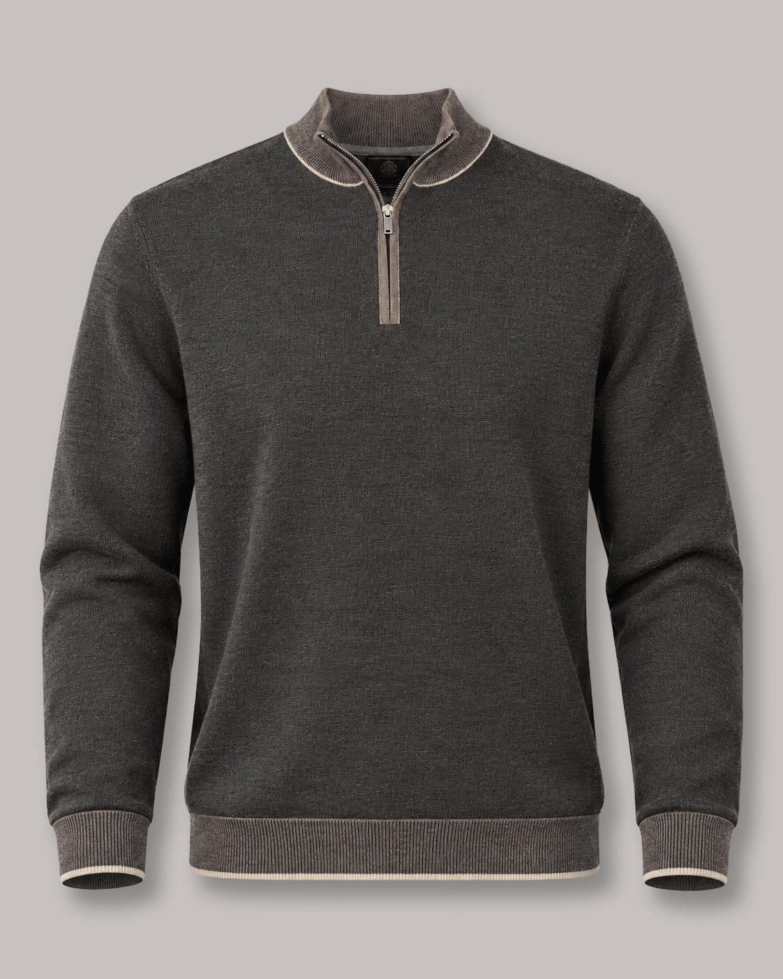 Birdseye Quarter-Zip Sweater - F/X Fusion - Quarter-Zip Sweater - #color_Taupe Heather