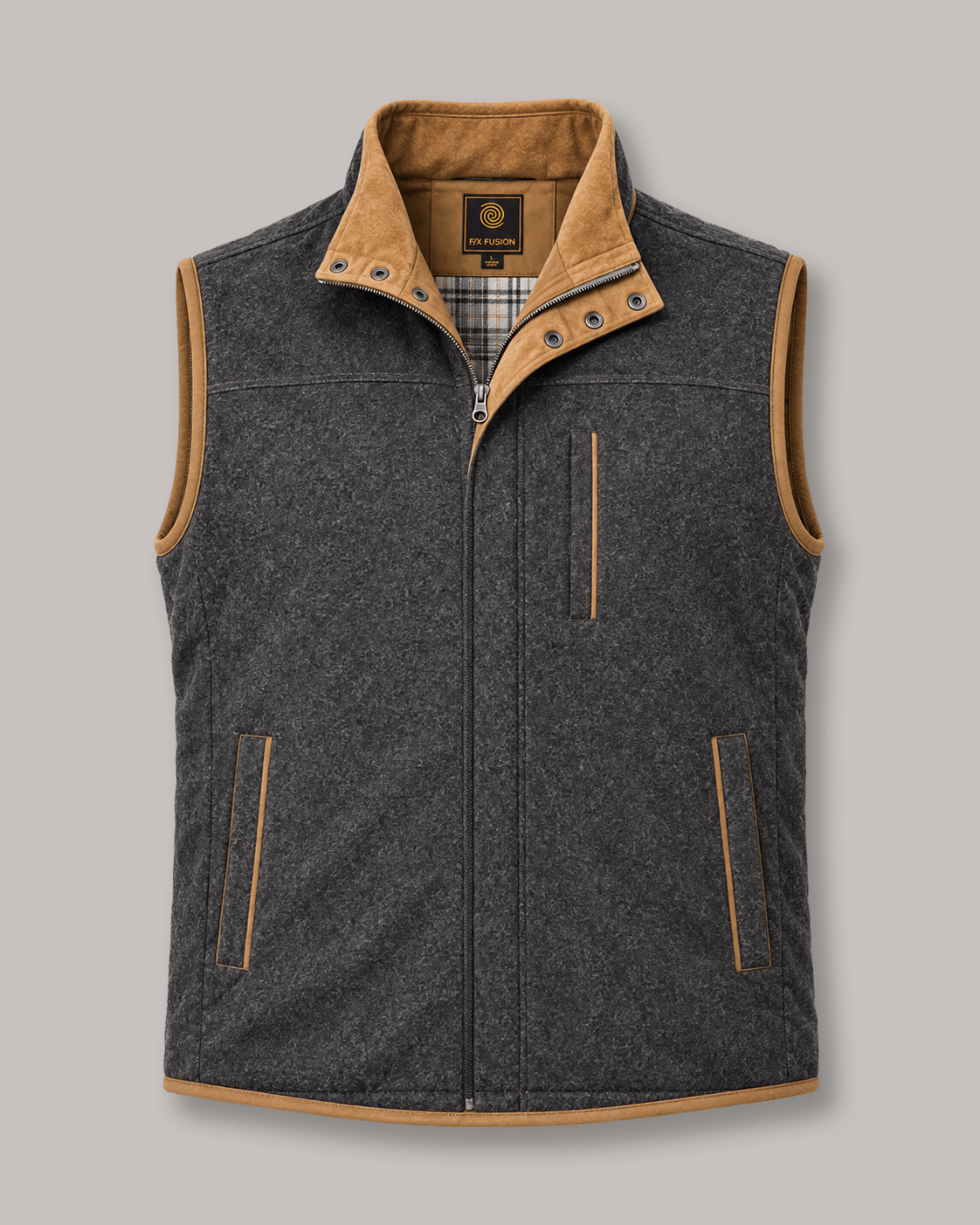 Melton Melange Full-Zip Vest - F/X Fusion - Full-Zip Vest - #color_Charcoal Marl