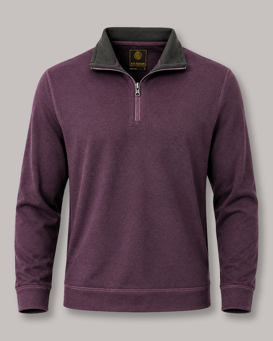 Reversible Quarter-Zip Sweater - F/X Fusion - Quarter-Zip Sweater - #color_Mulberry