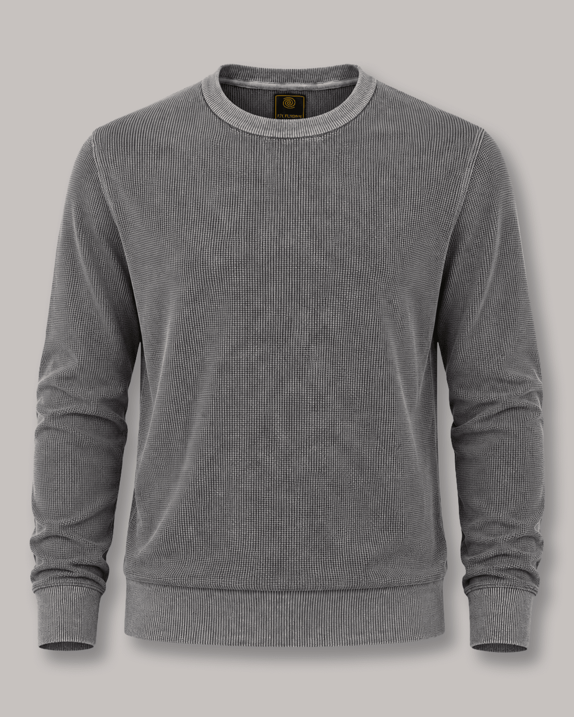 Sandwashed Thermal Crewneck Sweater - F/X Fusion - Crewneck Sweater - #color_Grey