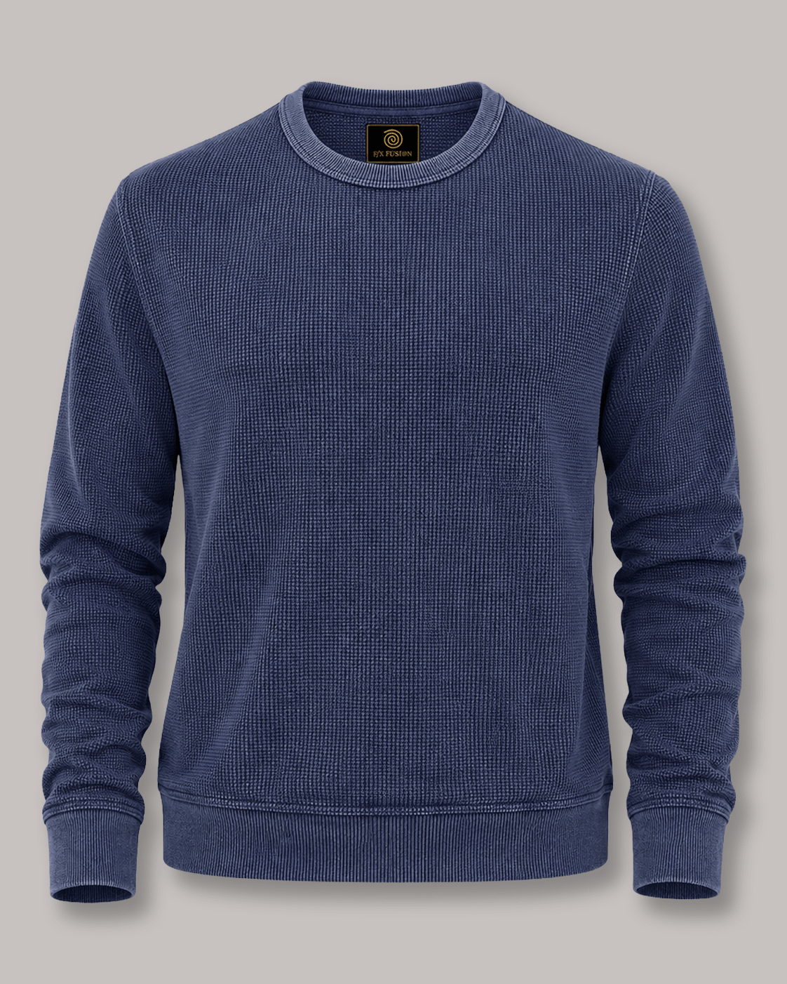 Sandwashed Thermal Crewneck Sweater - F/X Fusion - Crewneck Sweater - #color_Midnight