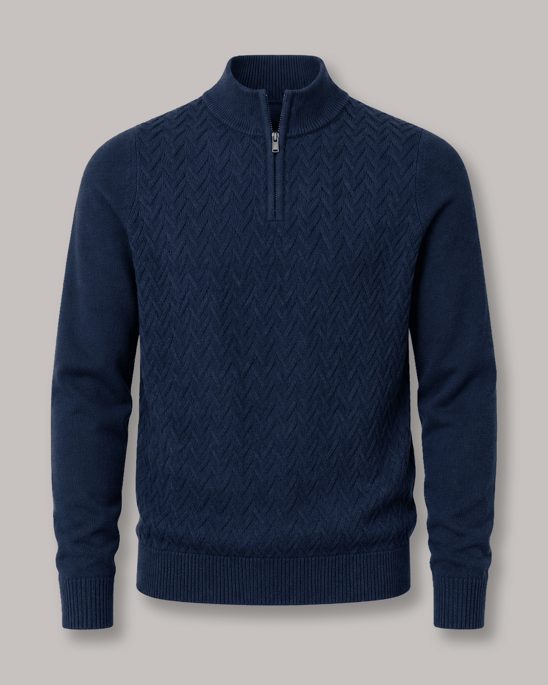 Textured Quarter-Zip Sweater - F/X Fusion - Quarter-Zip Sweater - #color_Cobalt
