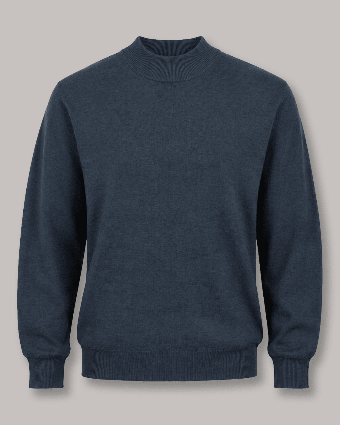 Cotton-Blend Mock Neck Sweater - F/X Fusion - Mock Neck Sweater - #color_Navy