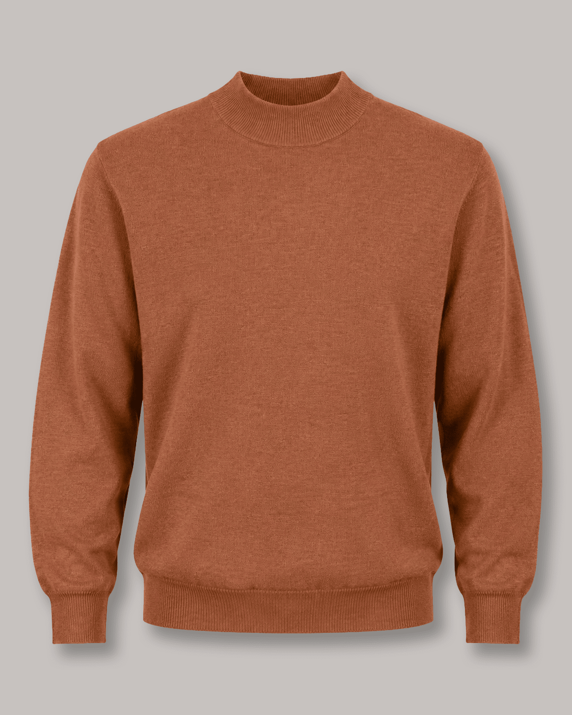 Cotton-Blend Mock Neck Sweater - F/X Fusion - Mock Neck Sweater - #color_Scotch Heather