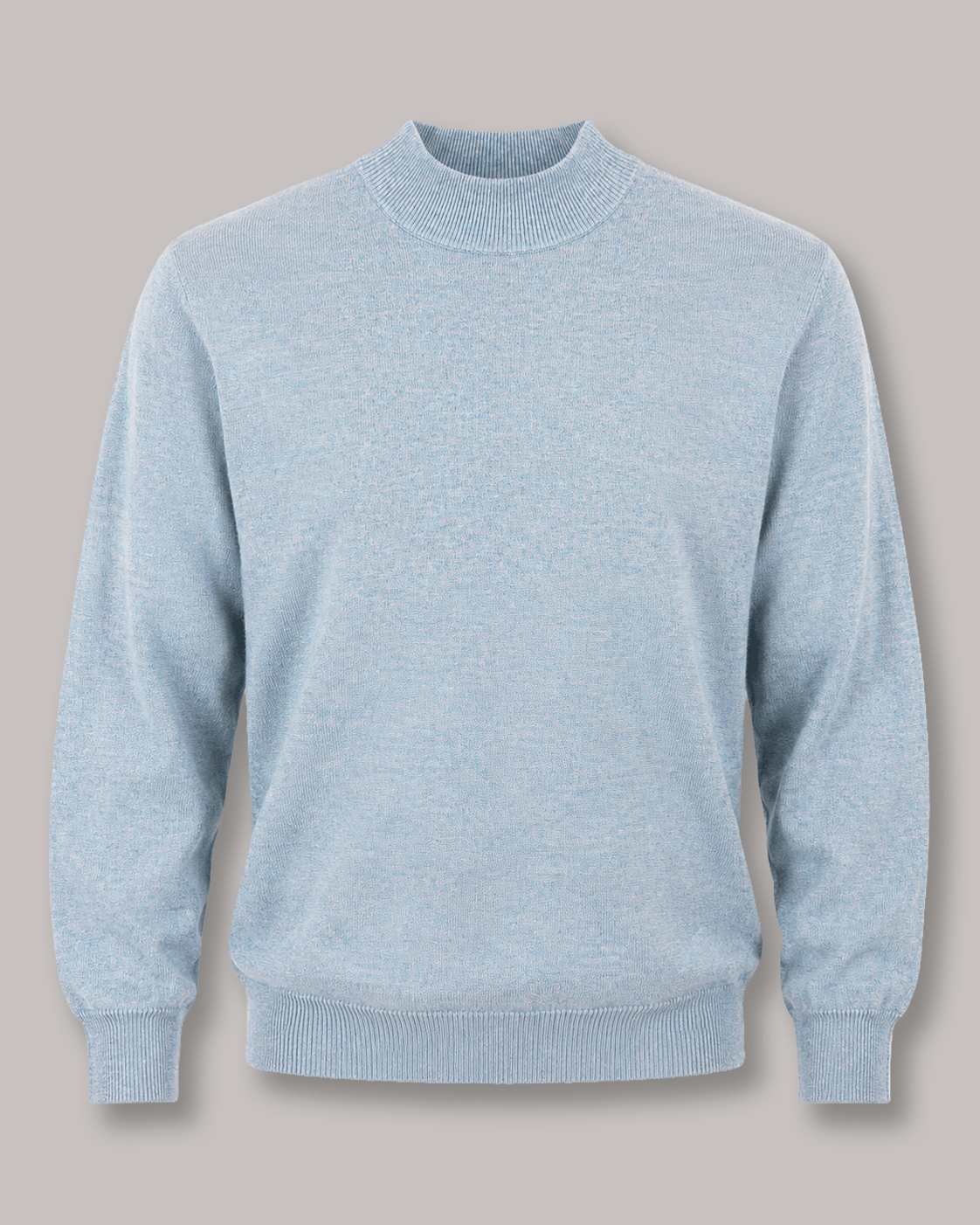 Cotton-Blend Mock Neck Sweater - F/X Fusion - Mock Neck Sweater - #color_Slate Heather