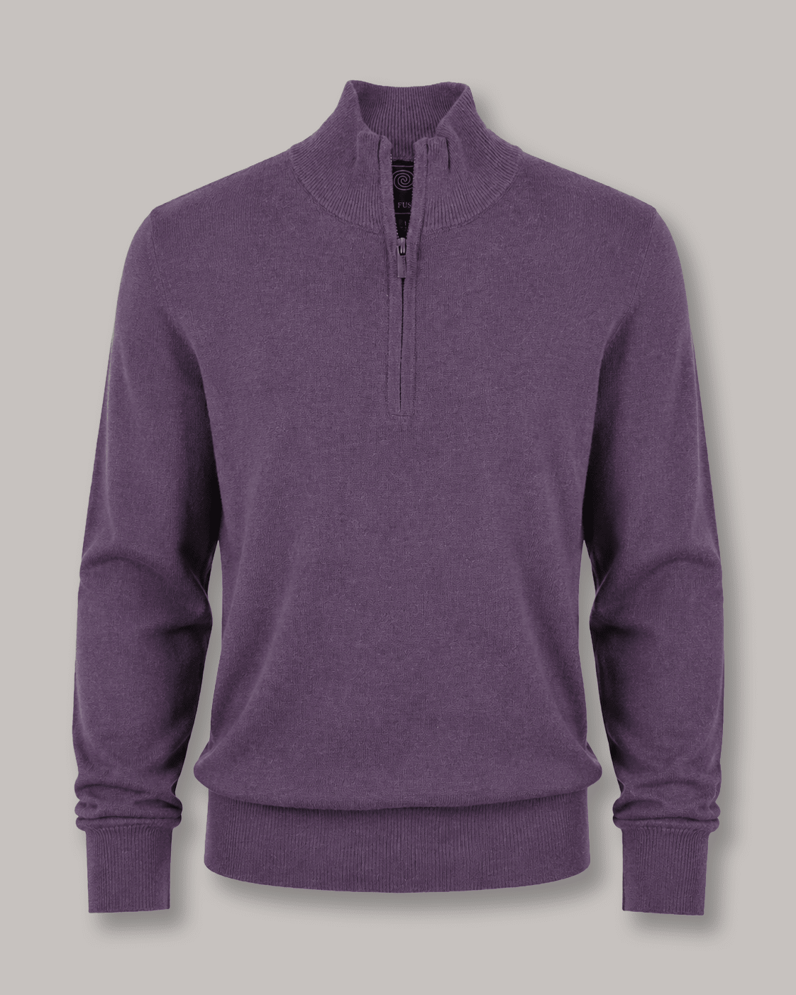 Cotton-Blend Quarter-Zip Sweater - F/X Fusion - Quarter-Zip Sweater - #color_Mulberry Heather