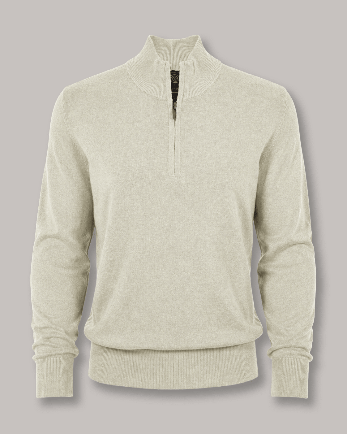 Cotton-Blend Quarter-Zip Sweater - F/X Fusion - Quarter-Zip Sweater - #color_Platinum